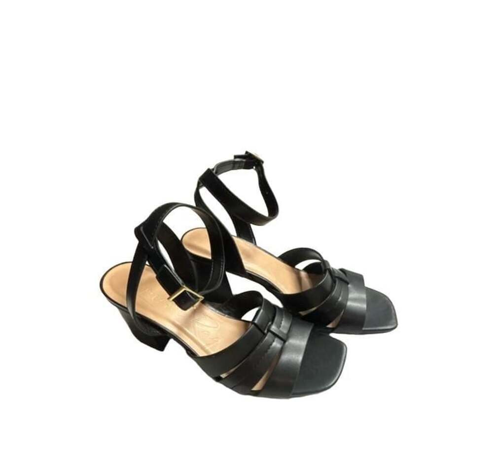London Rag Strappy Block Heel Sandals Black